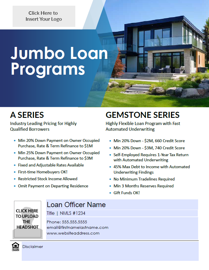 Jumbo Loan Programs Flyer