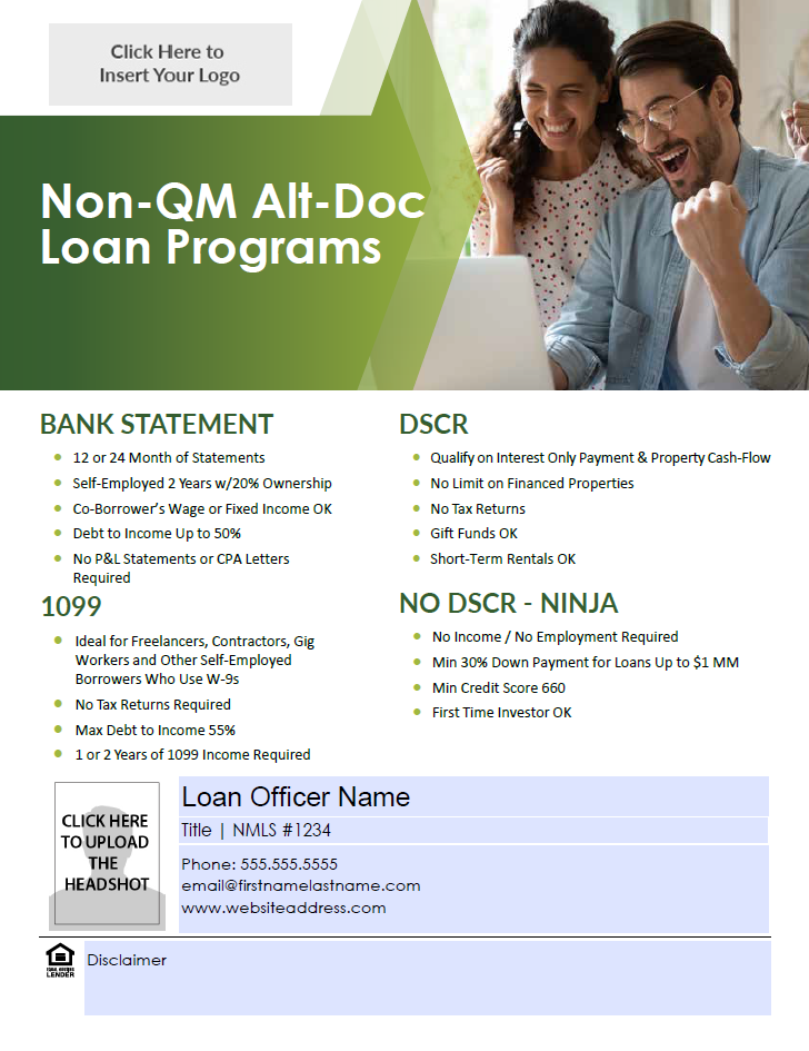 Non QM Loan Programs Flyer